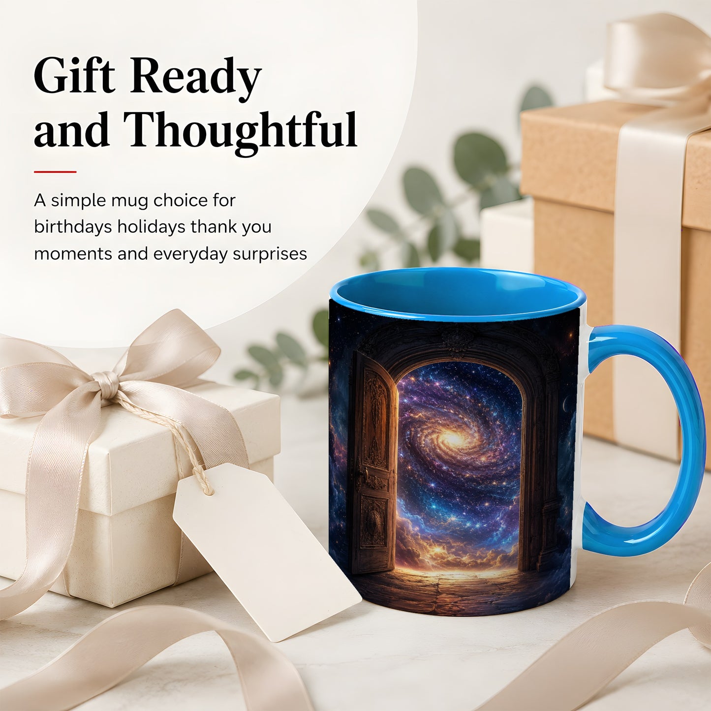#pl[11oz|Blue] Cosmic Doorway Ceramic Mug, Galaxy Portal Celestial Art