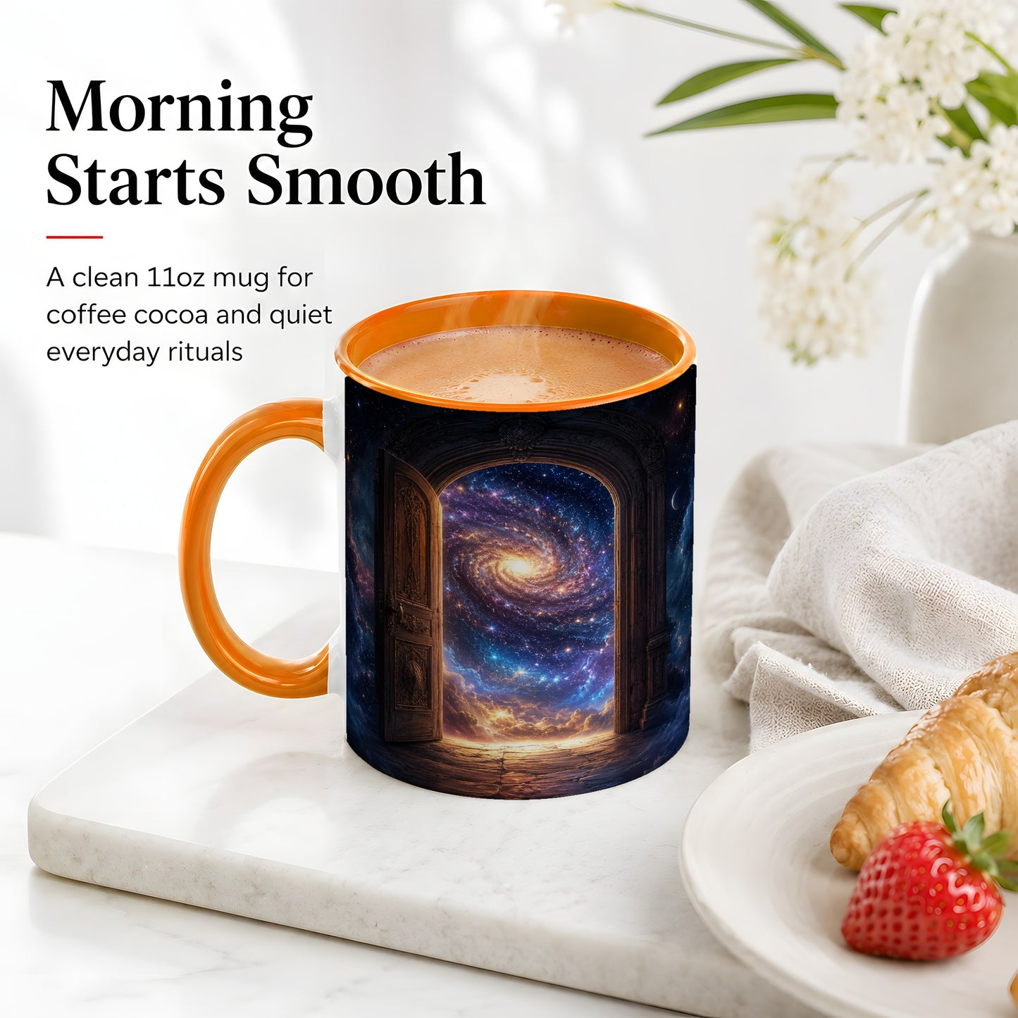 #pl[11oz|Orange] Cosmic Doorway Ceramic Mug, Galaxy Portal Celestial Art