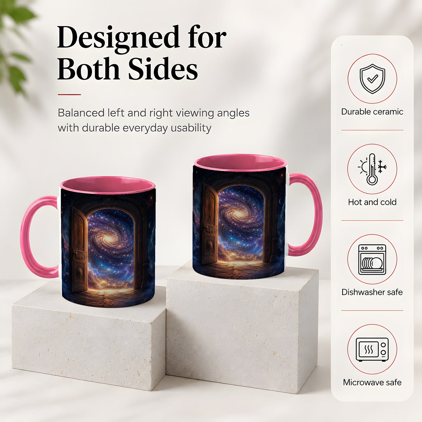 #pl[11oz|Pink] Cosmic Doorway Ceramic Mug, Galaxy Portal Celestial Art