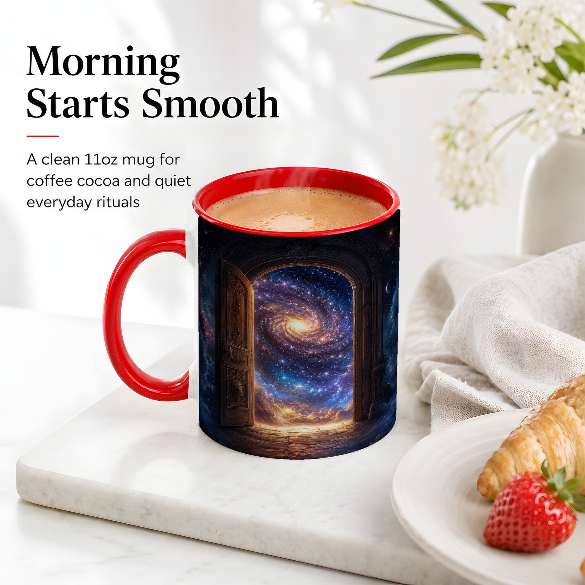 #pl[11oz|Red] Cosmic Doorway Ceramic Mug, Galaxy Portal Celestial Art