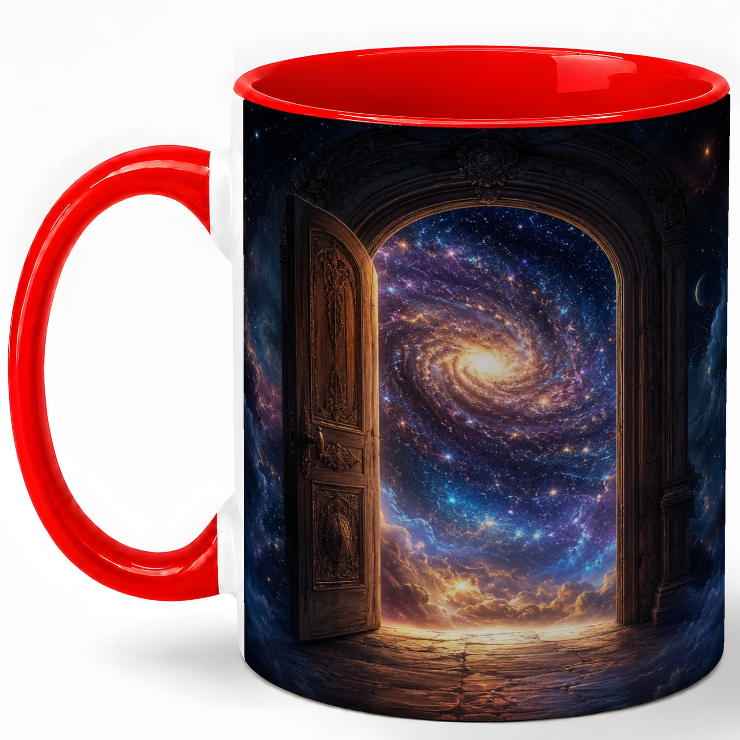 Cosmic Doorway Ceramic Mug, Galaxy Portal Celestial Art