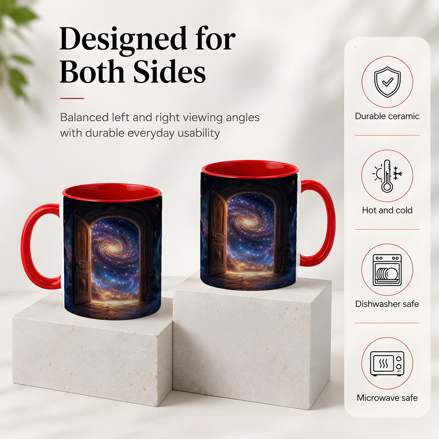 #pl[11oz|Red] Cosmic Doorway Ceramic Mug, Galaxy Portal Celestial Art