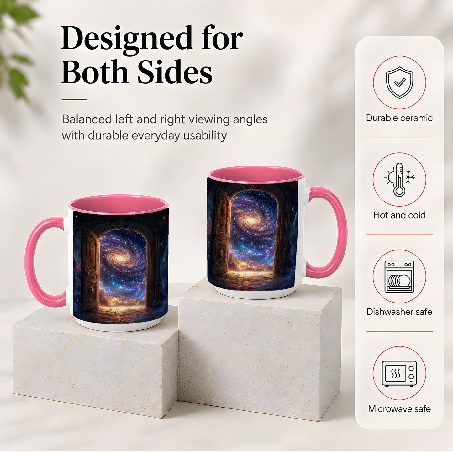 #pl[15oz|Pink] Cosmic Doorway Ceramic Mug, Galaxy Portal Celestial Art