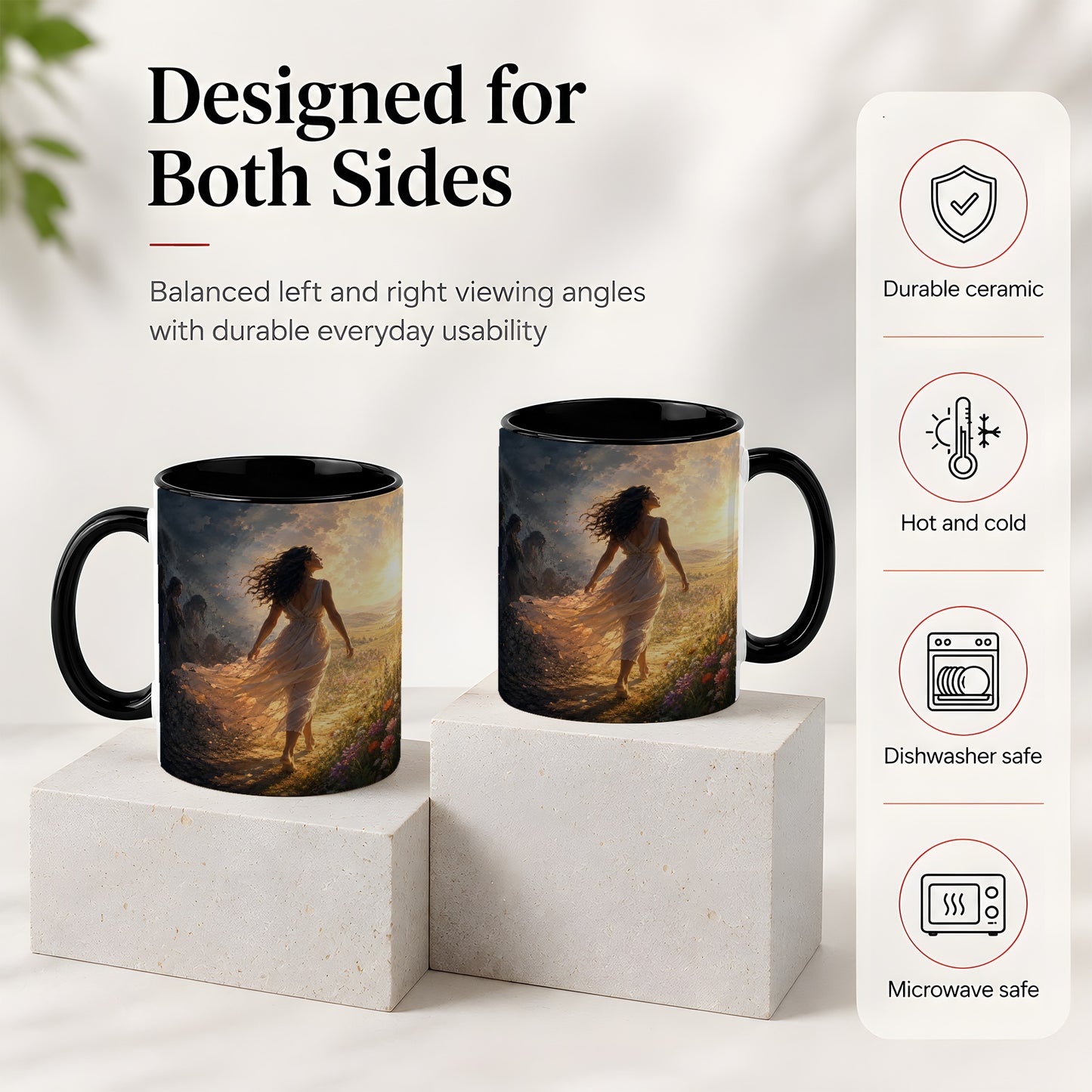 #pl[11oz|Black] Into the Light Ceramic Mug, Hopeful Sunrise Journey Art