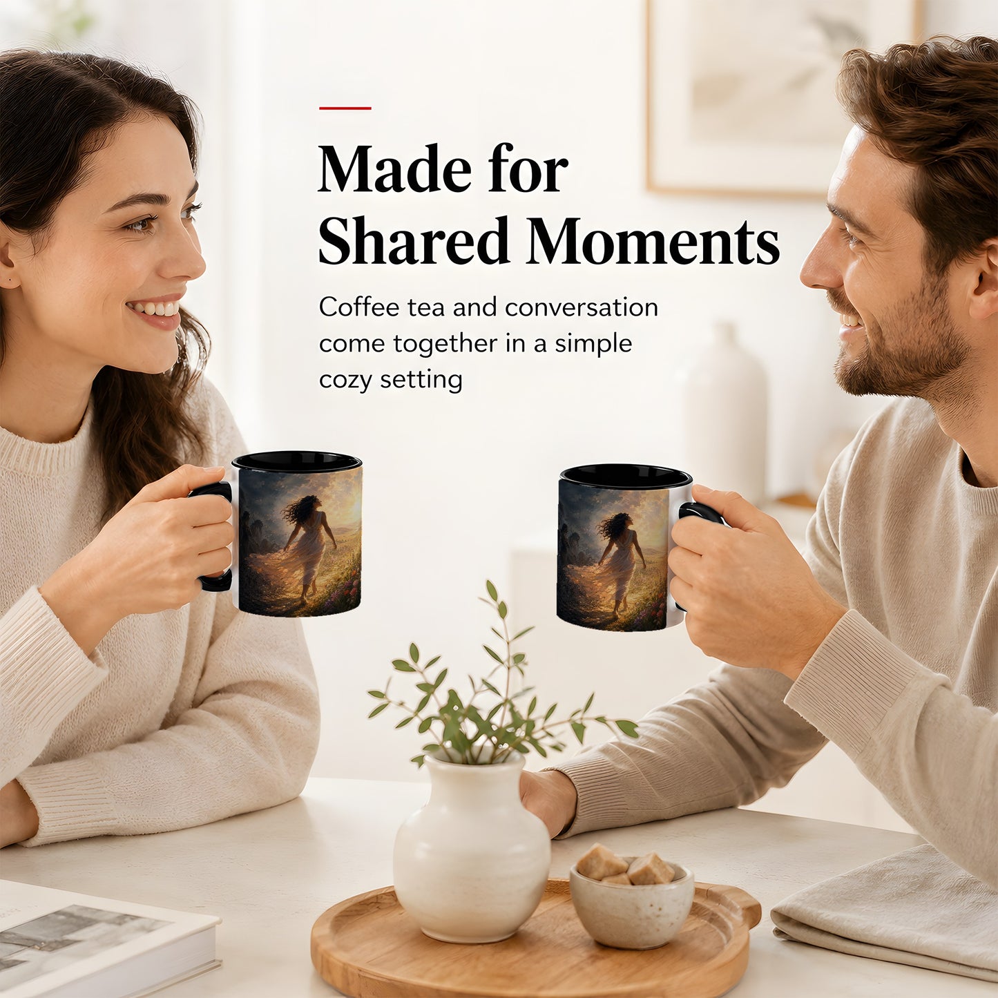 #pl[11oz|Black] Into the Light Ceramic Mug, Hopeful Sunrise Journey Art