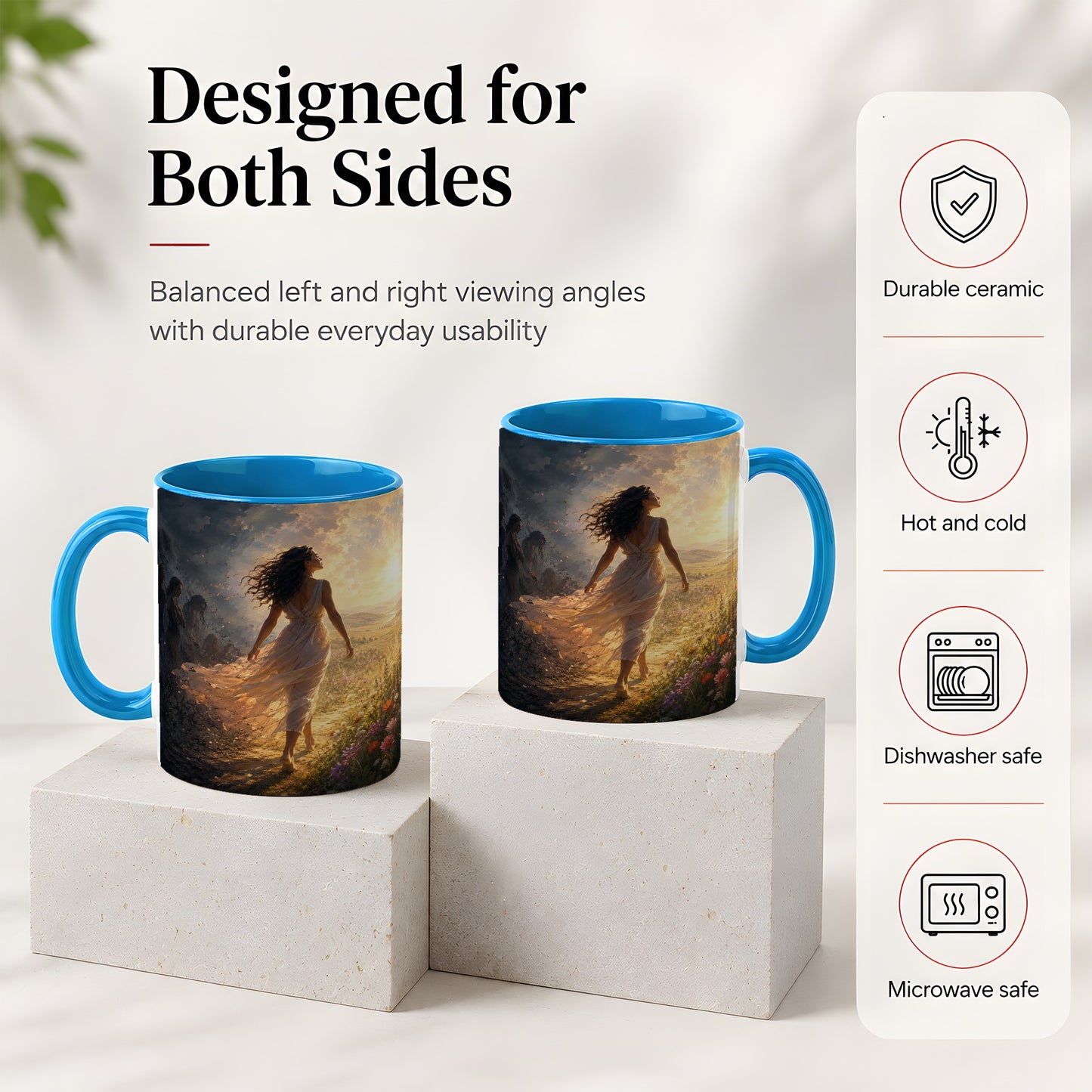 #pl[11oz|Blue] Into the Light Ceramic Mug, Hopeful Sunrise Journey Art