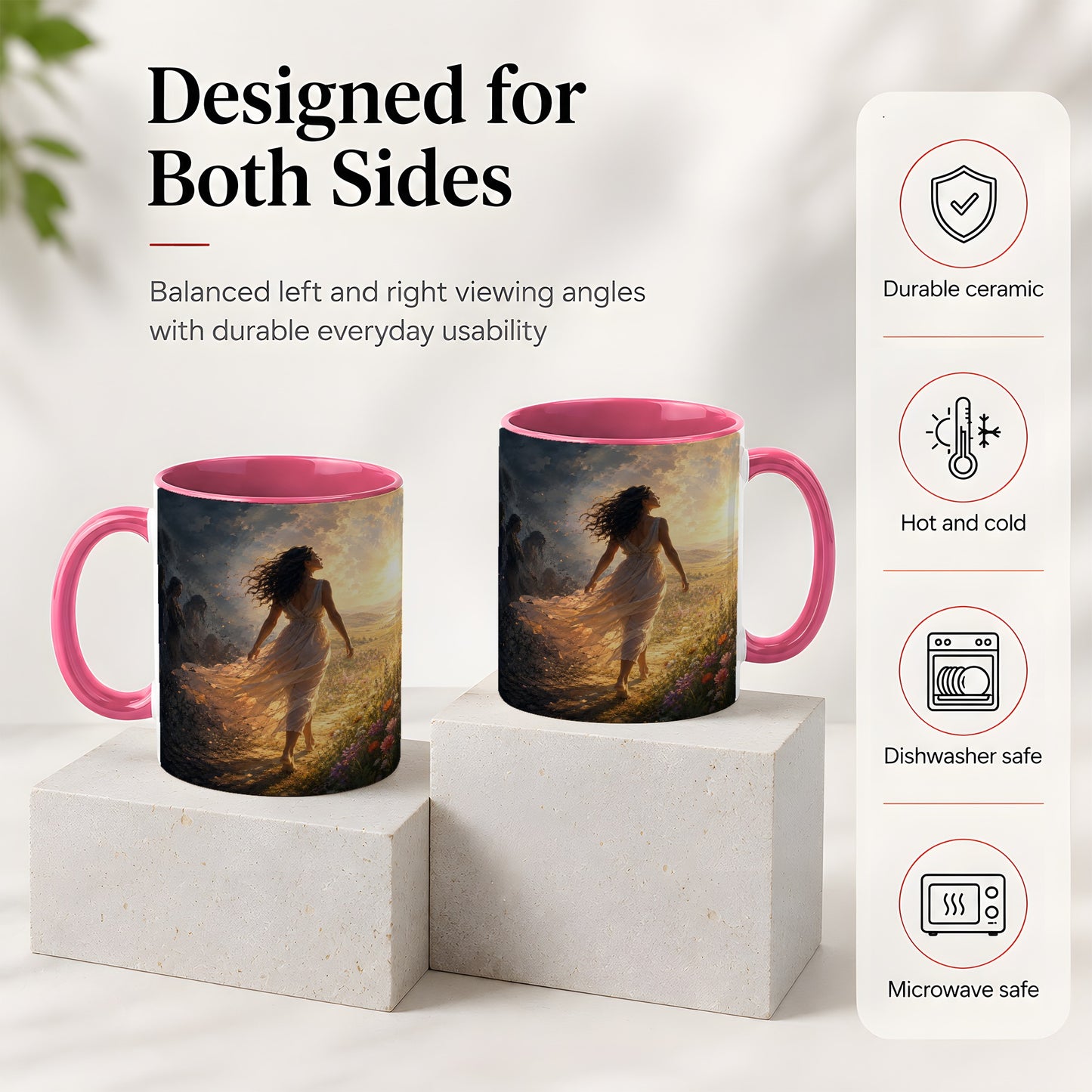 #pl[11oz|Pink] Into the Light Ceramic Mug, Hopeful Sunrise Journey Art
