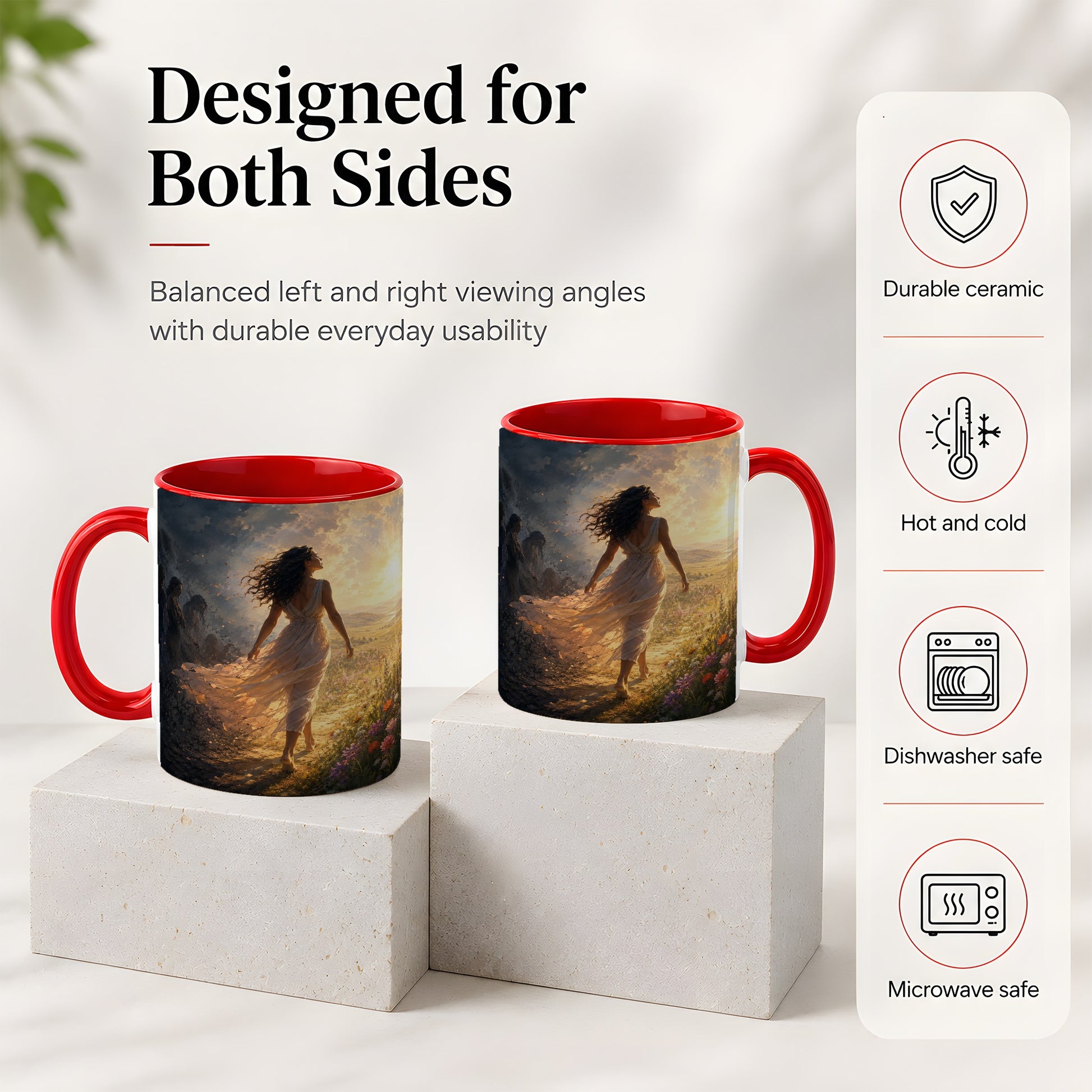 #pl[11oz|Red] Into the Light Ceramic Mug, Hopeful Sunrise Journey Art