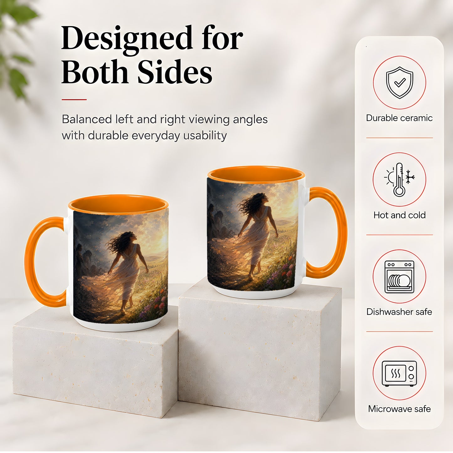 #pl[15oz|Orange] Into the Light Ceramic Mug, Hopeful Sunrise Journey Art
