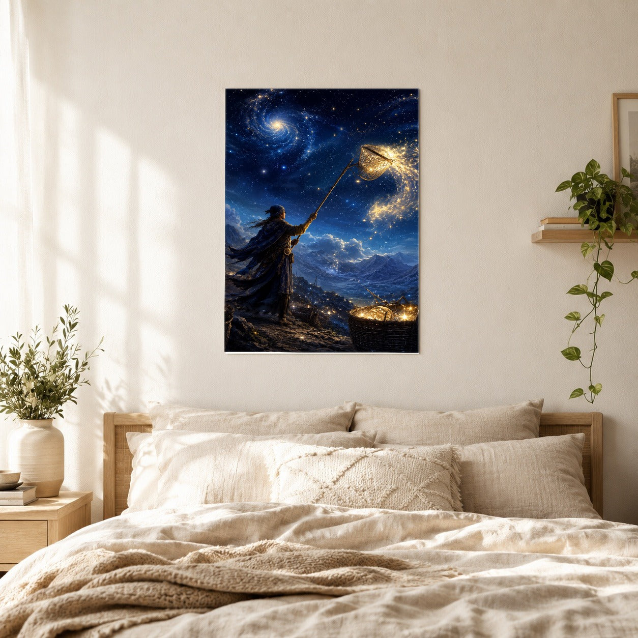 #pl[8x10 Inch|Multicolor] Star Catcher Poster, Celestial Fantasy Wall Art Print