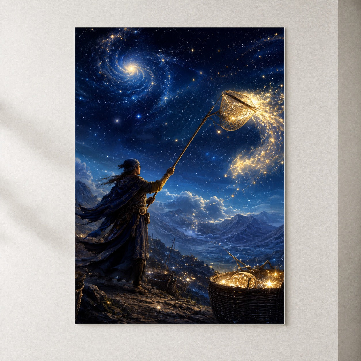 Star Catcher Poster, Celestial Fantasy Wall Art Print