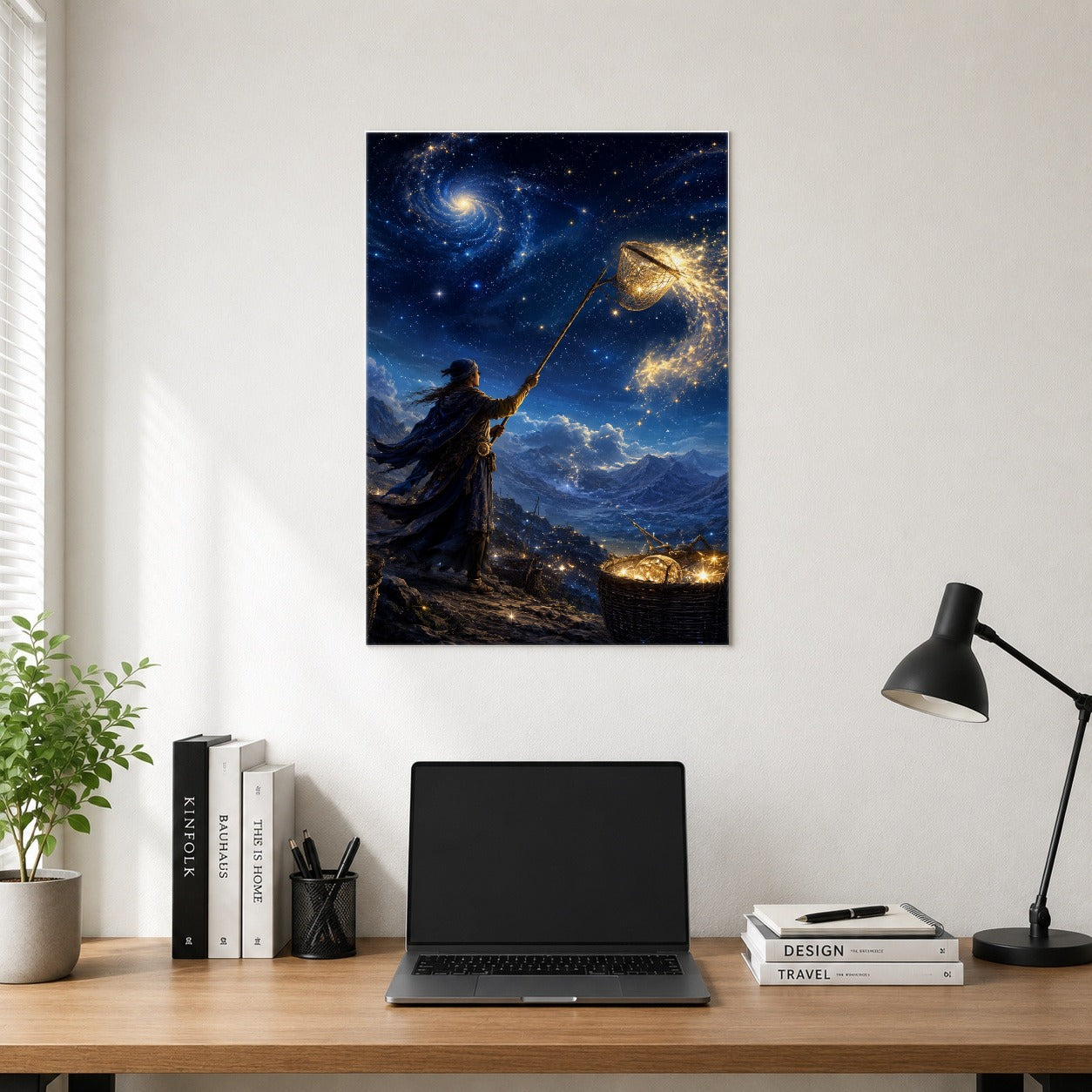 #pl[8x10 Inch|Multicolor] Star Catcher Poster, Celestial Fantasy Wall Art Print