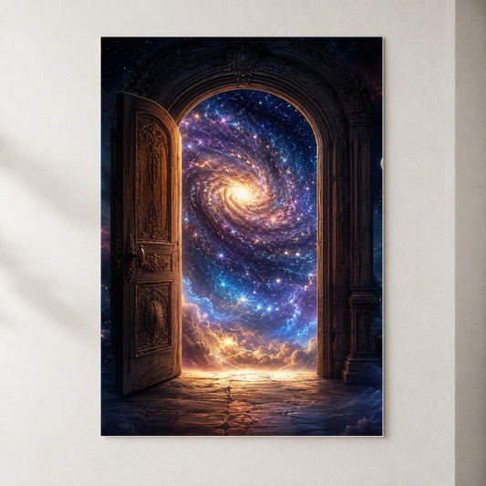 Cosmic Doorway Poster, Galaxy Portal Celestial Wall Art Print