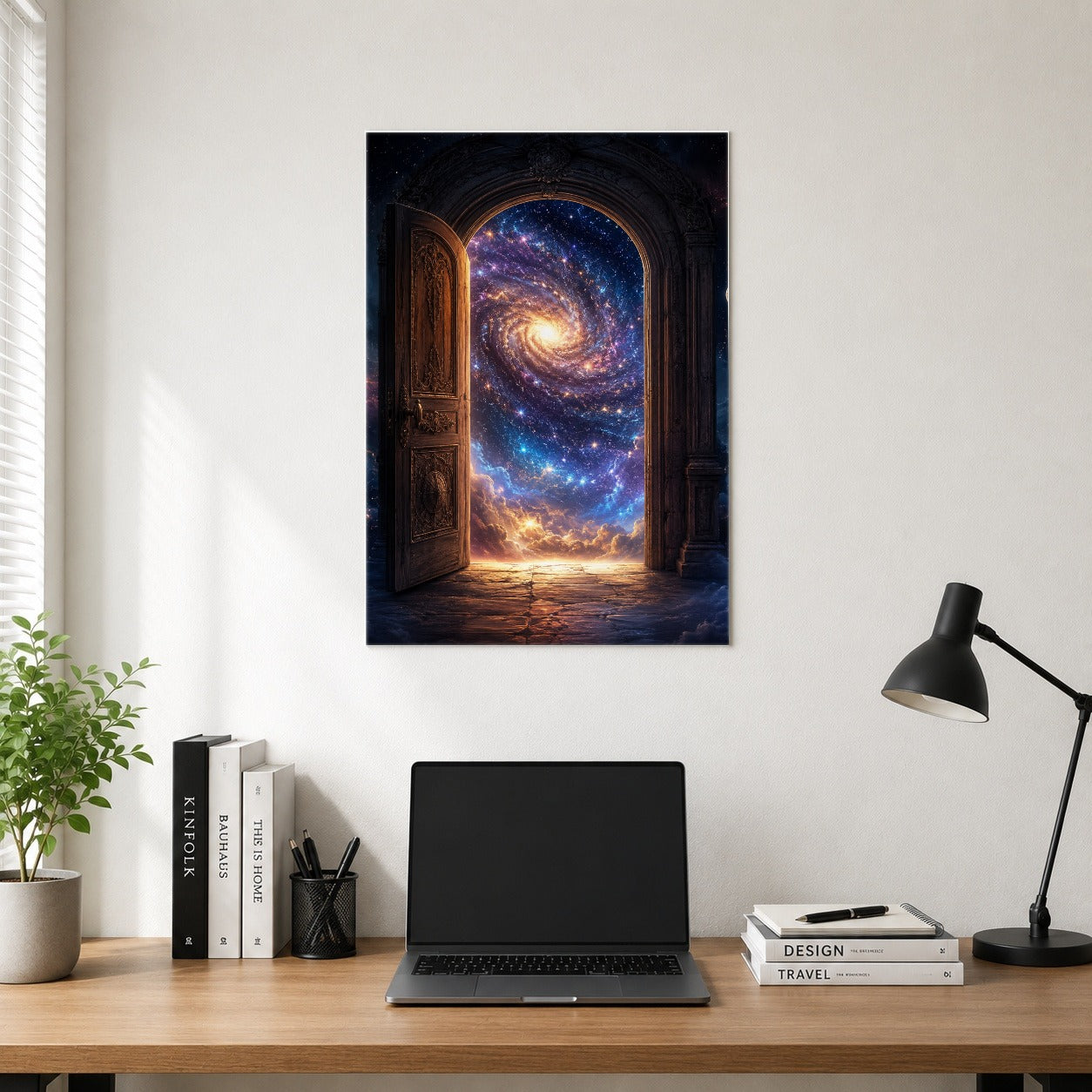 #pl[8x10 Inch|Multicolor] Cosmic Doorway Poster, Galaxy Portal Celestial Wall Art Print