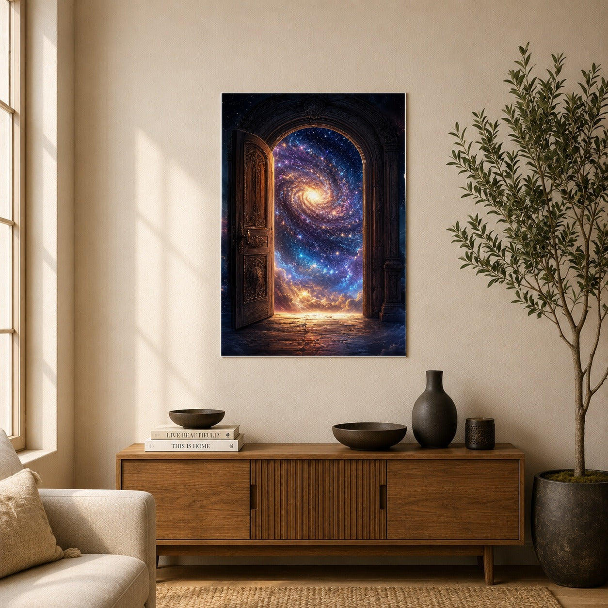 #pl[8x10 Inch|Multicolor] Cosmic Doorway Poster, Galaxy Portal Celestial Wall Art Print