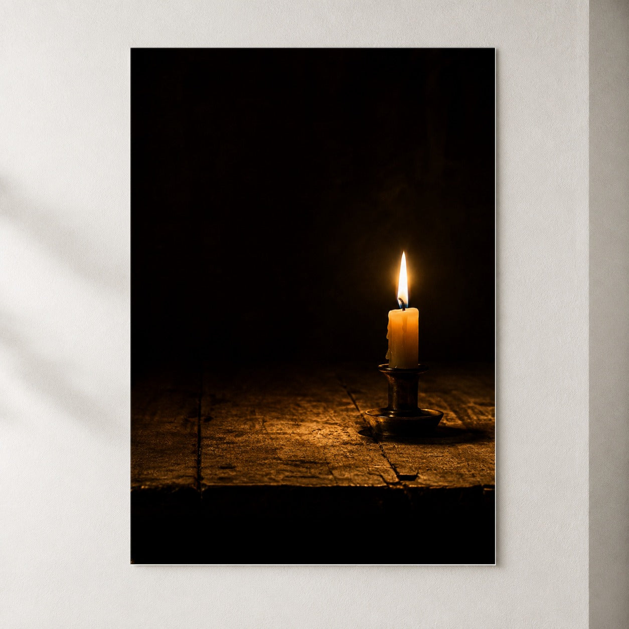 Candlelight Poster, Dark Cozy Vintage Wall Art Print