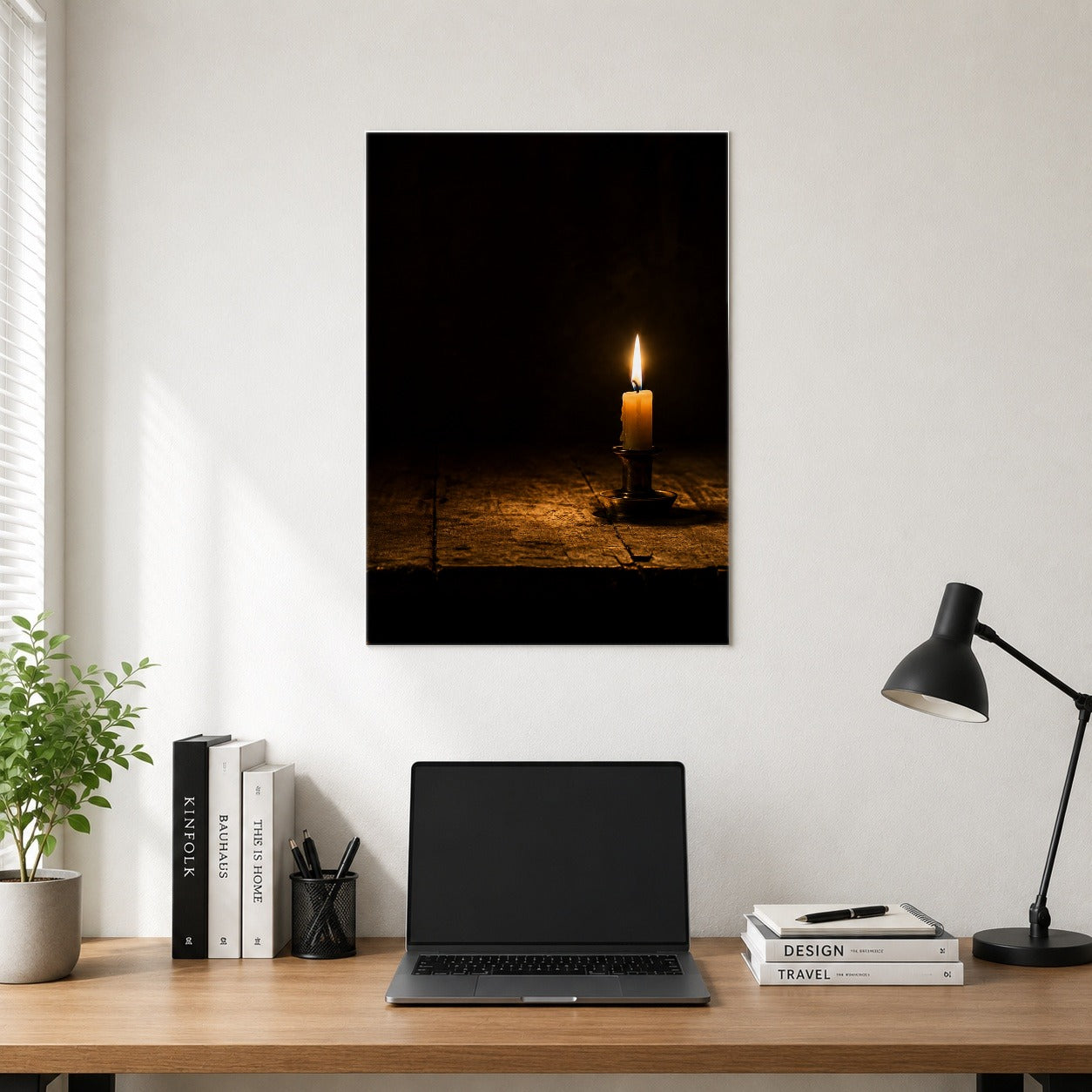 #pl[8x10 Inch|Multicolor] Candlelight Poster, Dark Cozy Vintage Wall Art Print