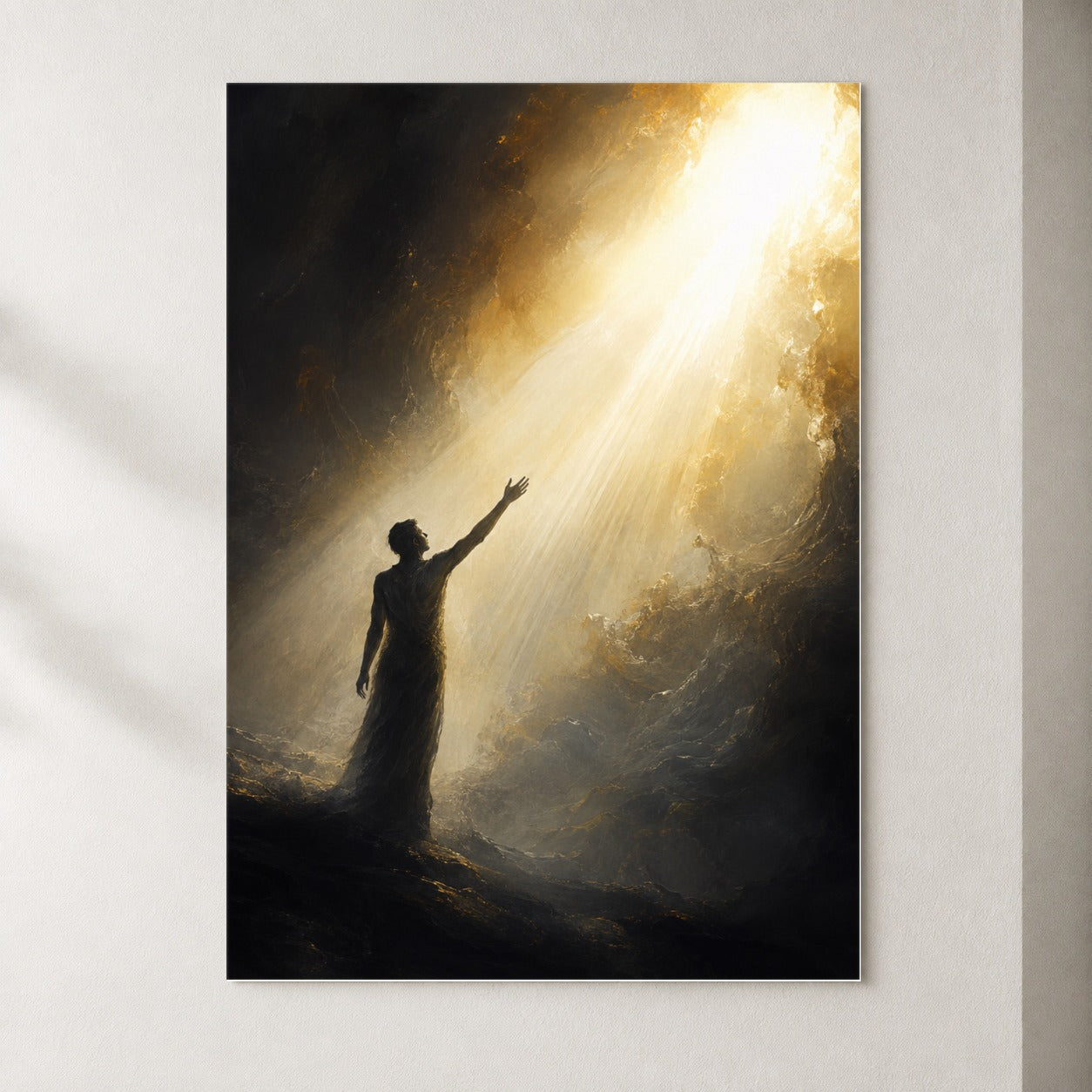 Reaching for Light Poster, Hopeful Inspirational Wall Art