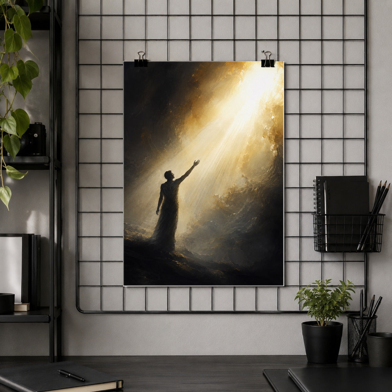 #pl[8x10 Inch|Multicolor] Reaching for Light Poster, Hopeful Inspirational Wall Art