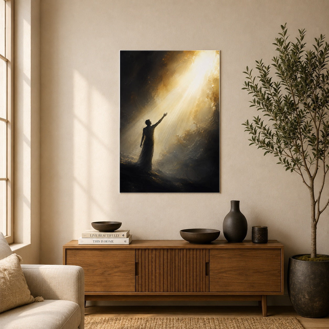 #pl[8x10 Inch|Multicolor] Reaching for Light Poster, Hopeful Inspirational Wall Art