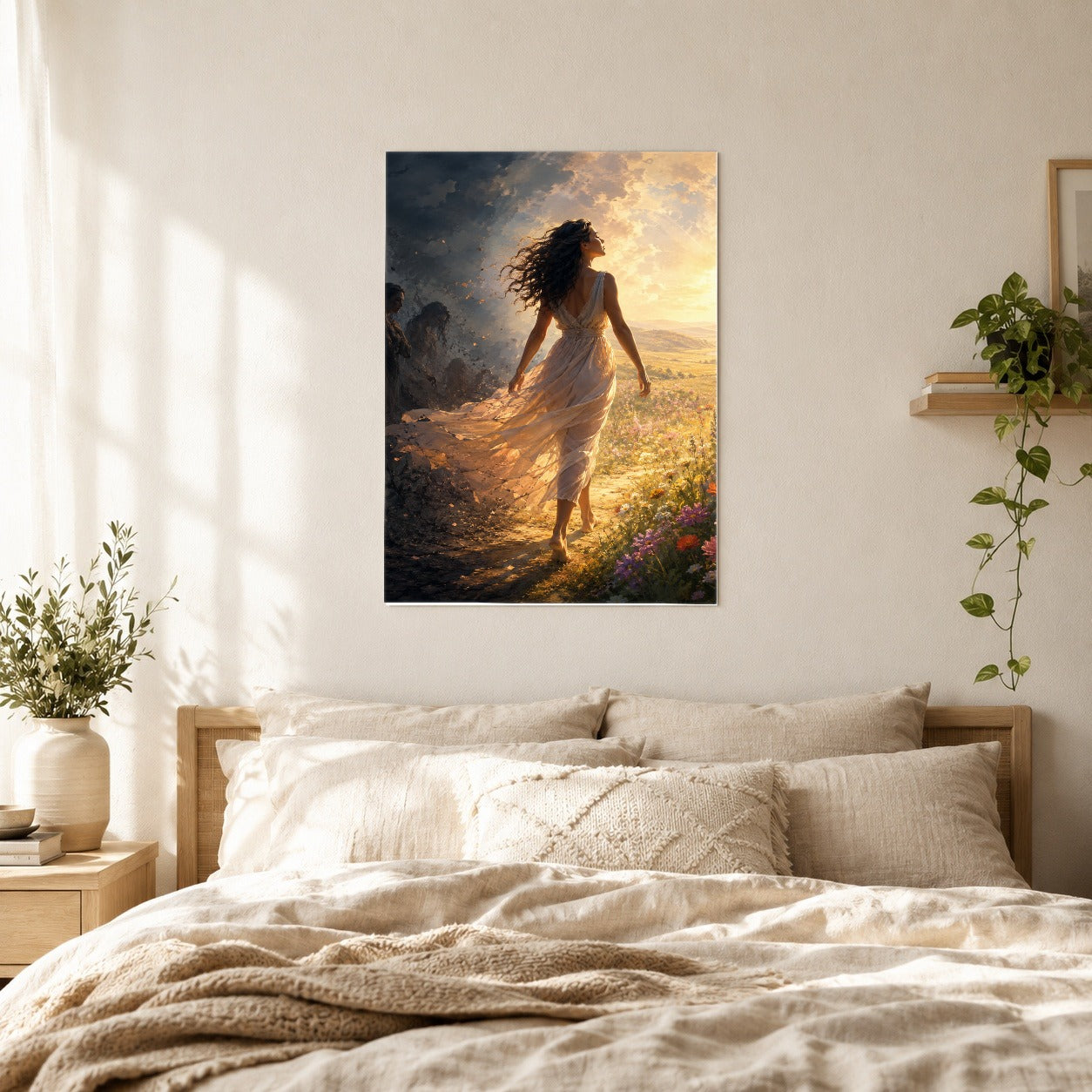 #pl[8x10 Inch|Multicolor] Into the Light Poster, Hopeful Sunrise Journey Wall Art