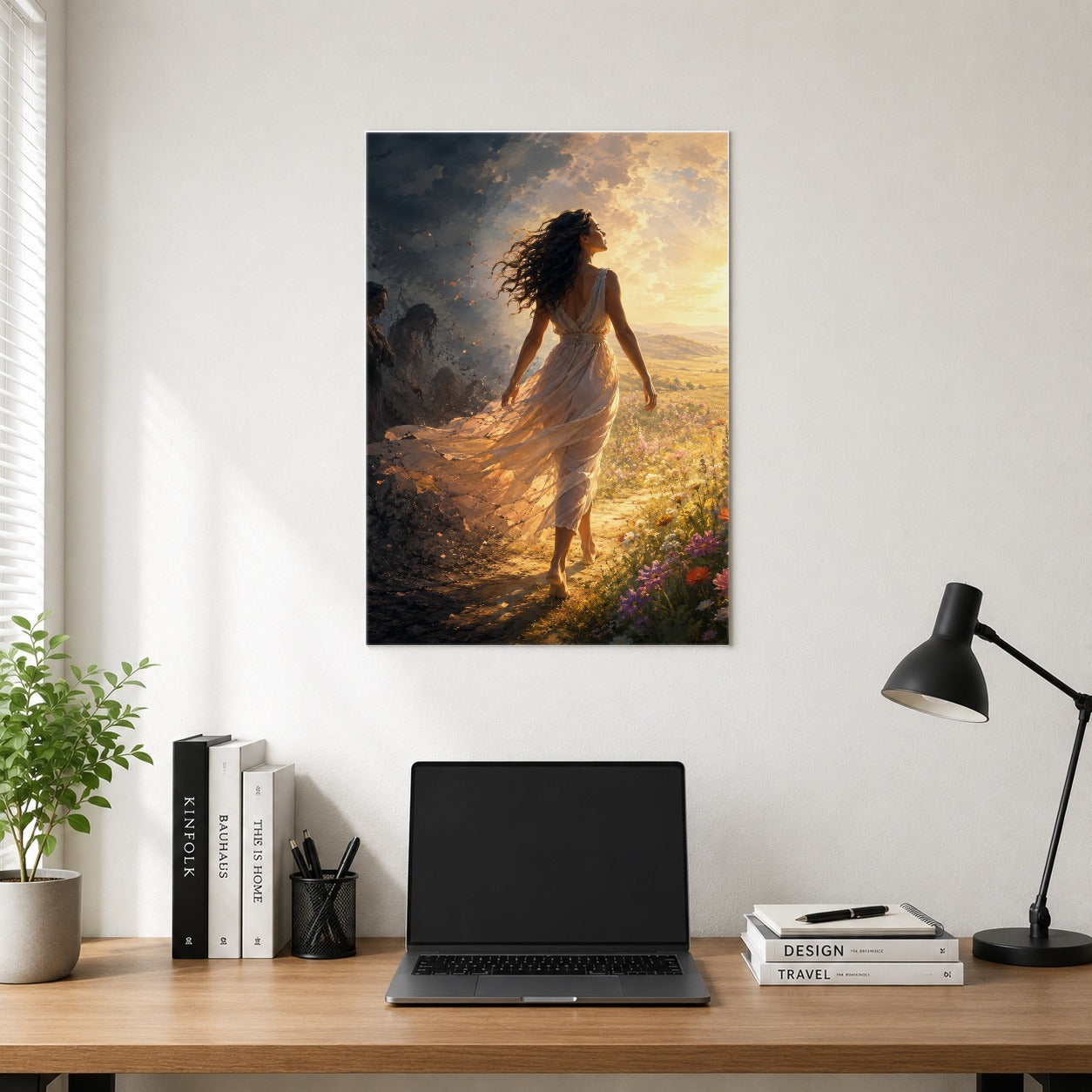 #pl[8x10 Inch|Multicolor] Into the Light Poster, Hopeful Sunrise Journey Wall Art