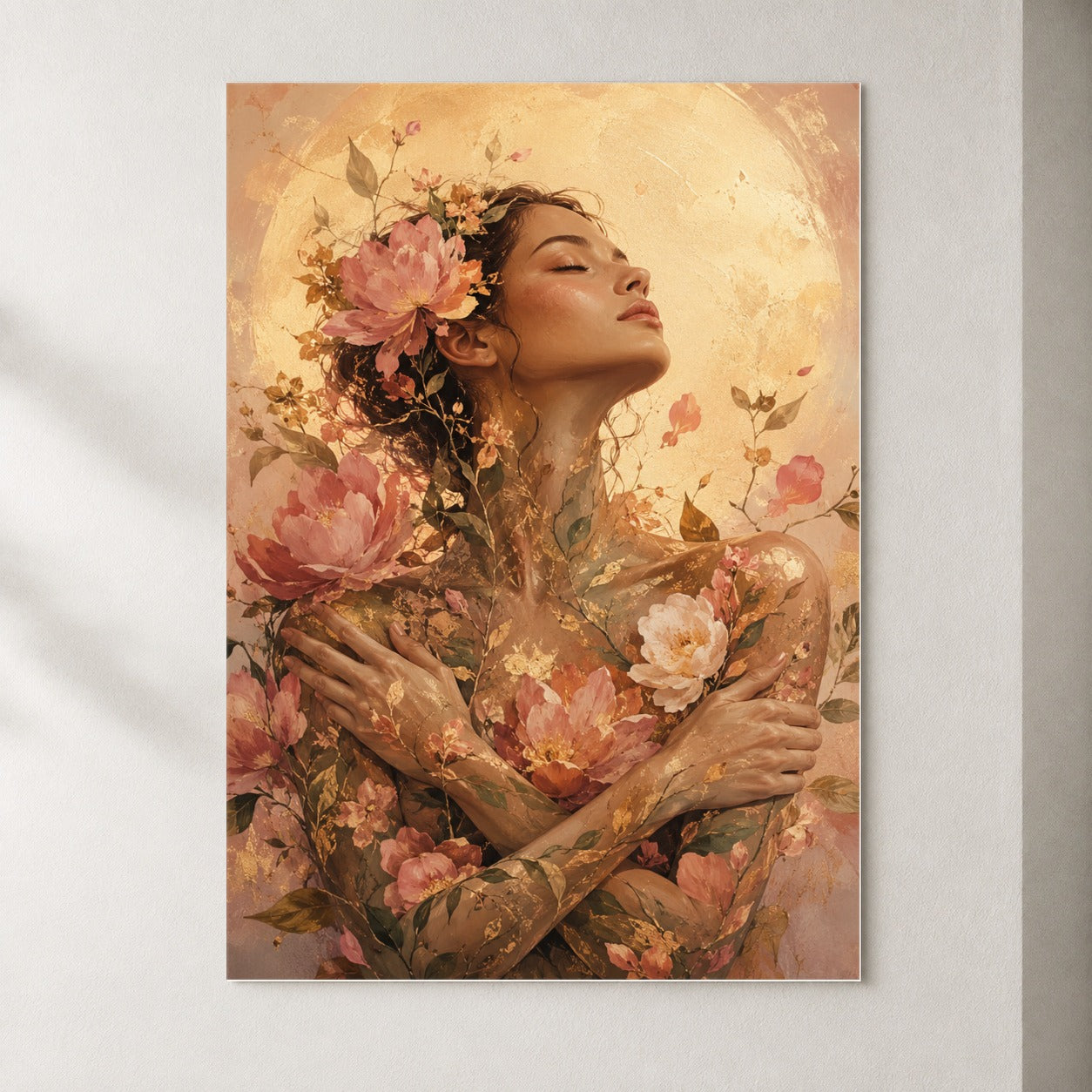 Floral Woman Poster, Self Embrace Botanical Wall Art Print