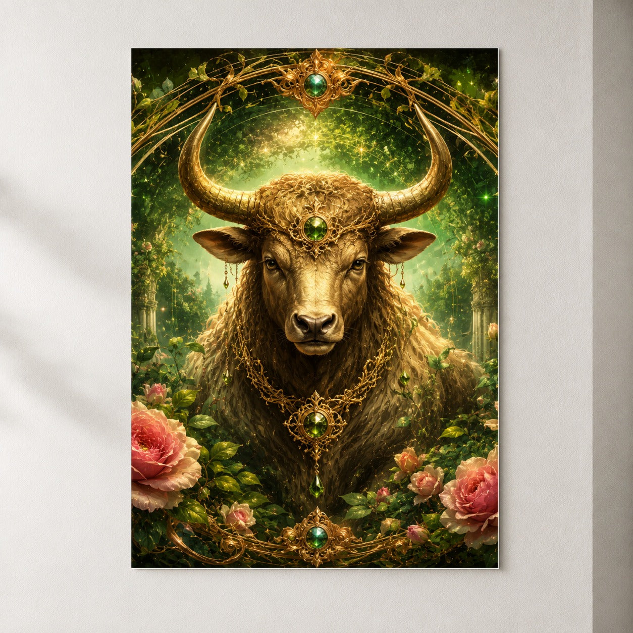Taurus Bull Poster, Earth Zodiac Celestial Wall Art Print