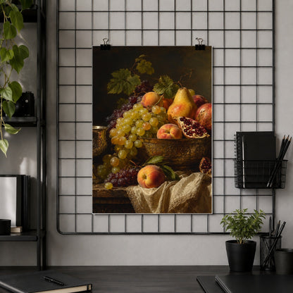 #pl[8x10 Inch|Multicolor] Fruit Still Life Poster, Vintage Harvest Wall Art Print