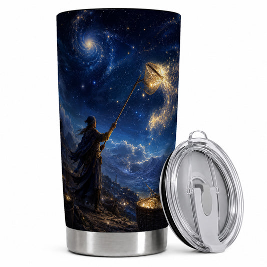 Star Catcher 20oz Skinny Tumbler, Celestial Fantasy Design