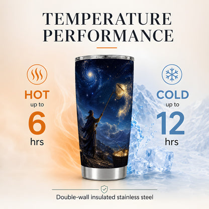 #pl[20oz|Steel] Star Catcher 20oz Skinny Tumbler, Celestial Fantasy Design
