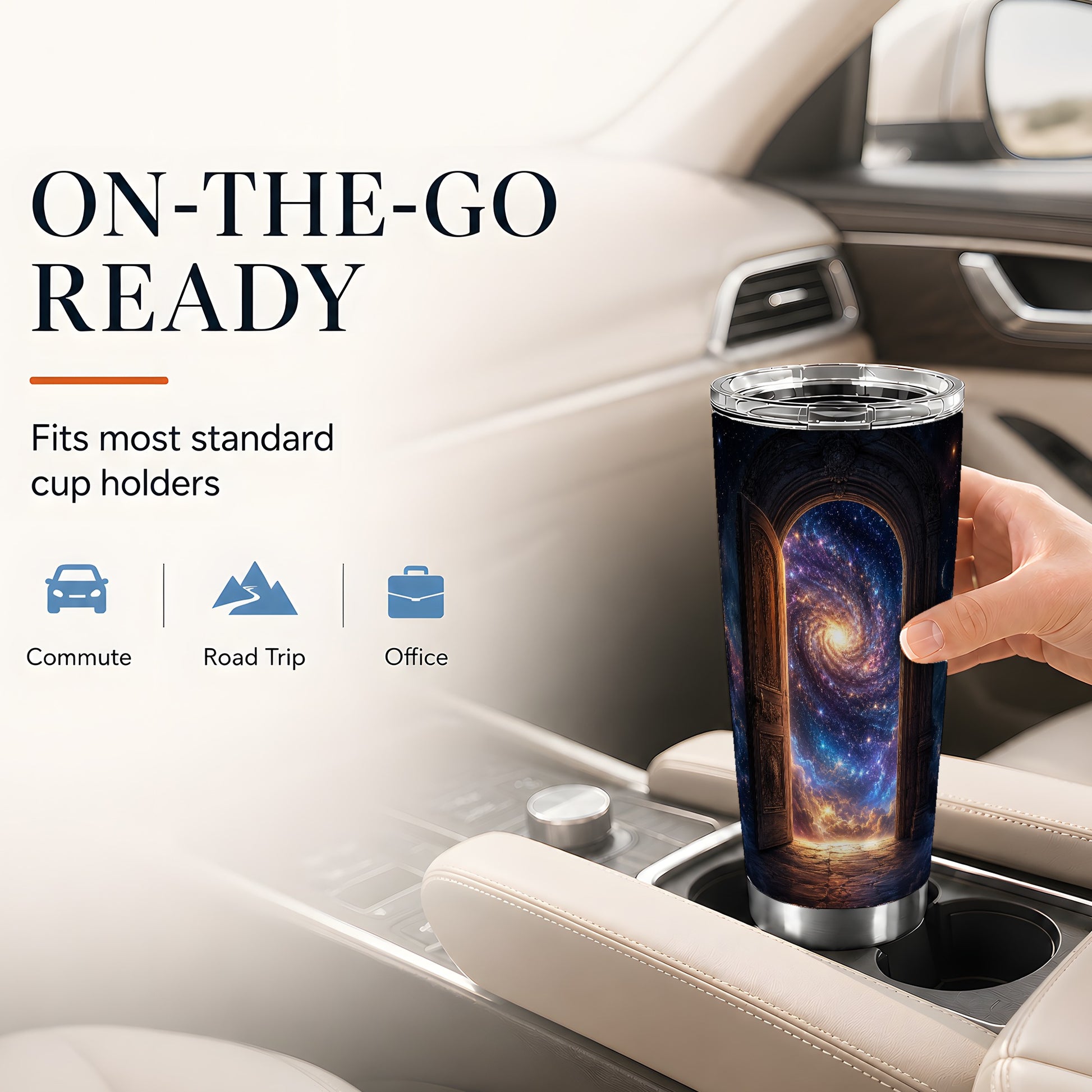 #pl[20oz|Steel] Cosmic Doorway 20oz Skinny Tumbler, Galaxy Portal Design
