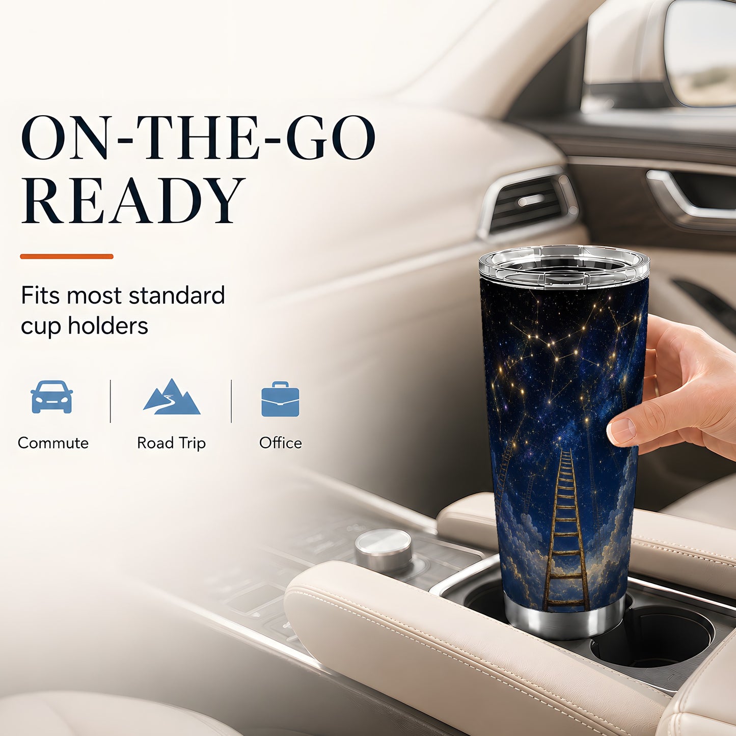 #pl[20oz|Steel] Ladder to the Stars 20oz Skinny Tumbler, Celestial Dream Design