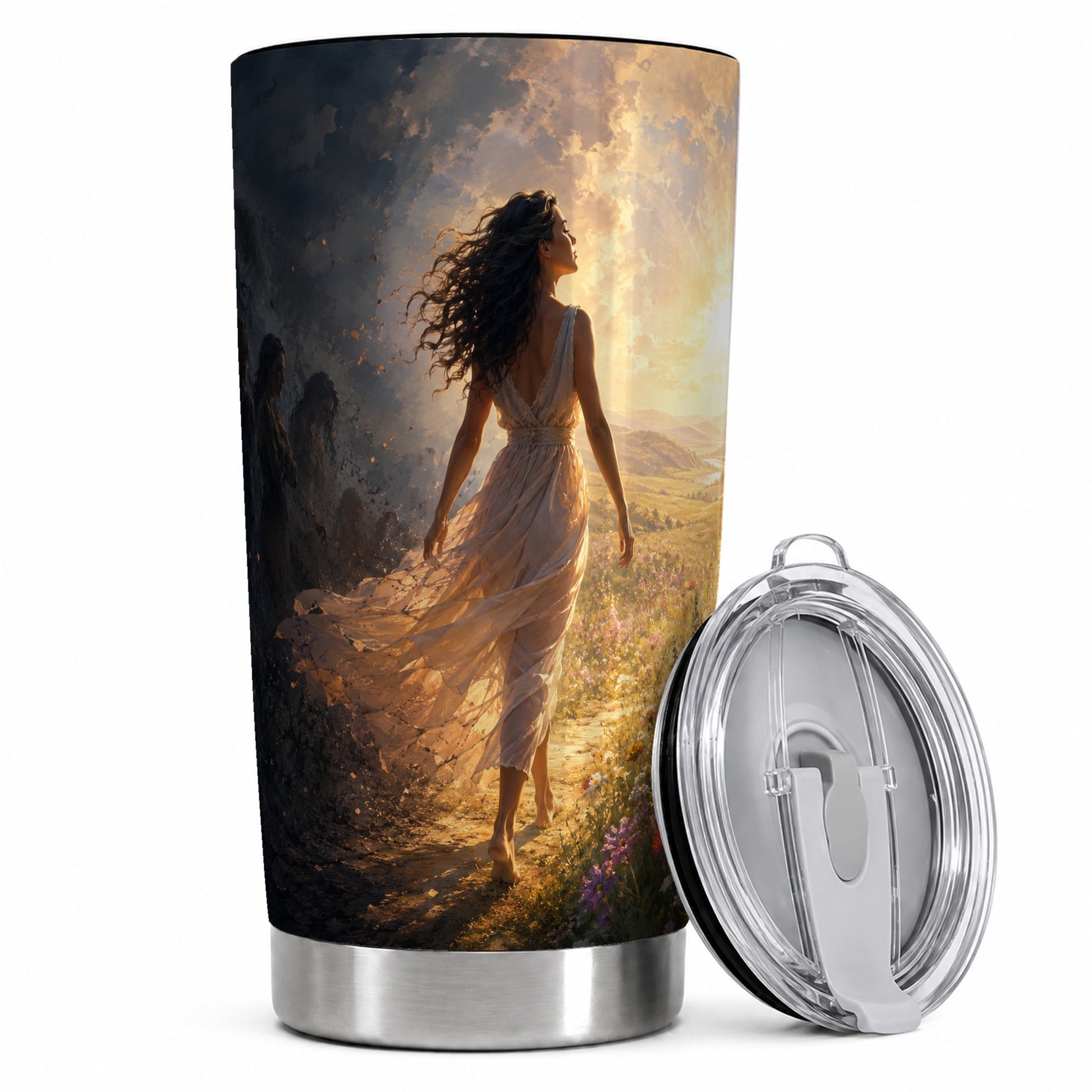 Into the Light 20oz Skinny Tumbler, Hopeful Sunrise Journey