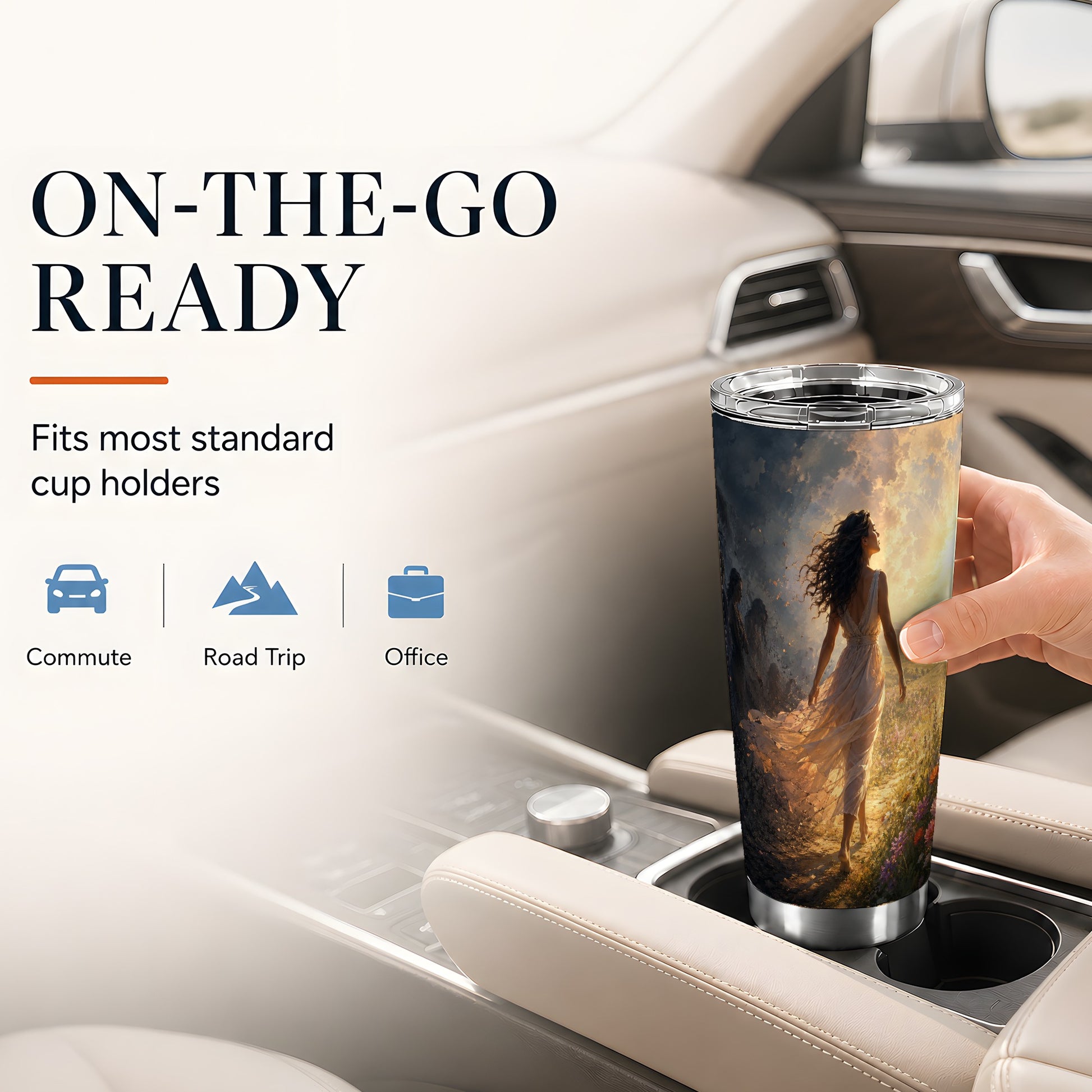 #pl[20oz|Steel] Into the Light 20oz Skinny Tumbler, Hopeful Sunrise Journey