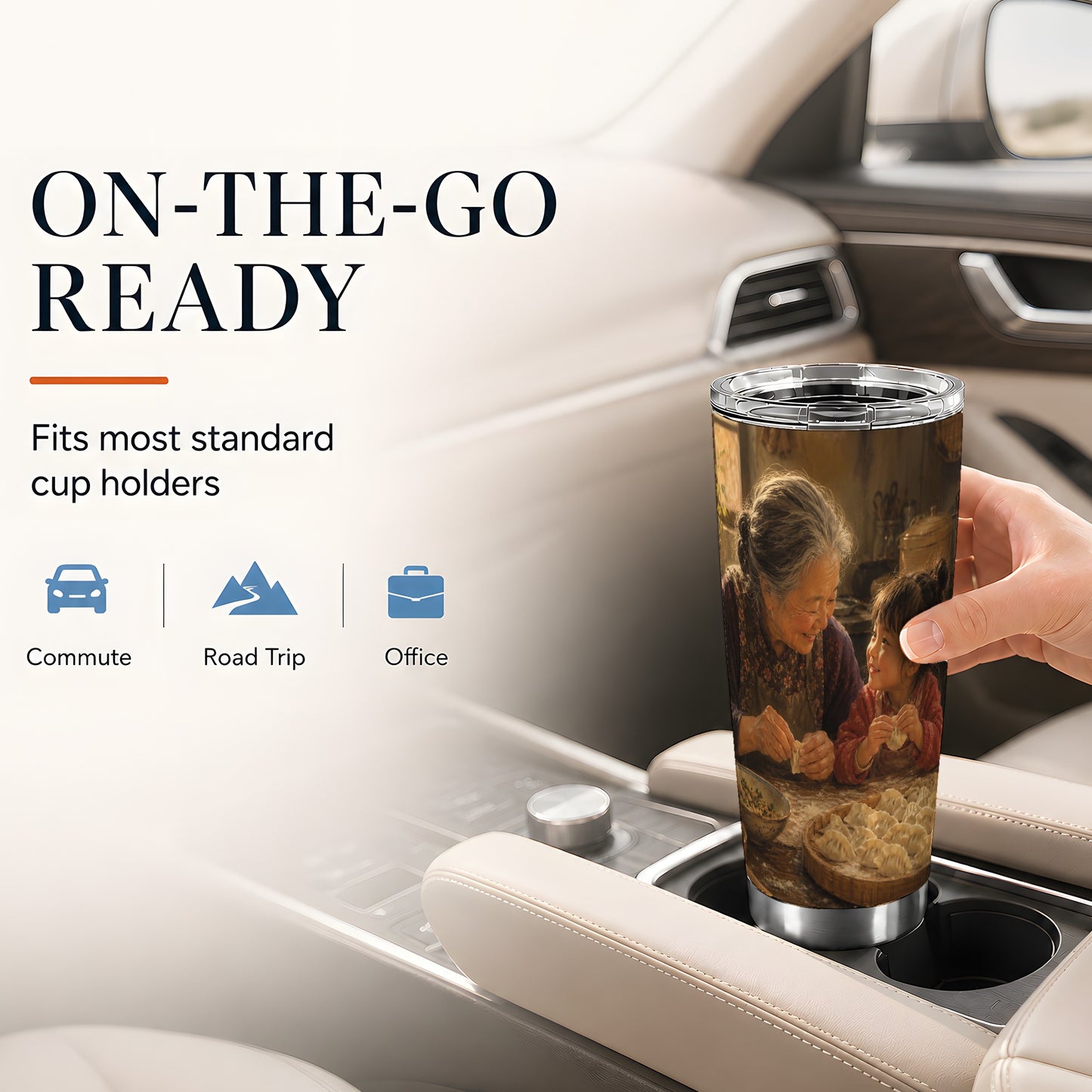 #pl[20oz|Steel] Family Dumpling Making 20oz Skinny Tumbler, Warm Kitchen Art