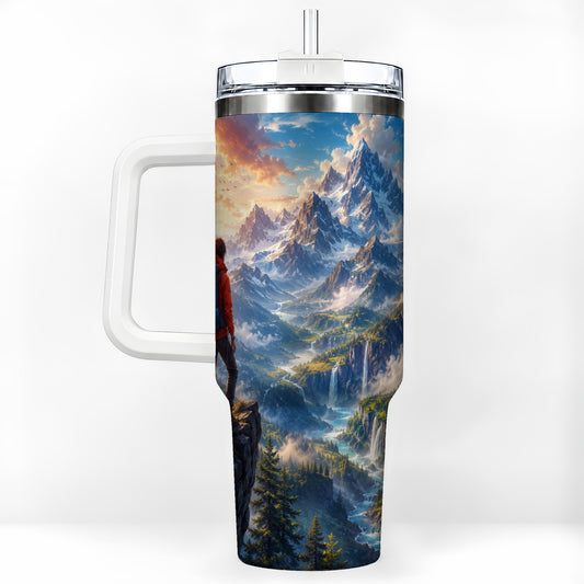 Mountain Hiker 40oz Tumbler with Handle, Alpine Valley Adventure