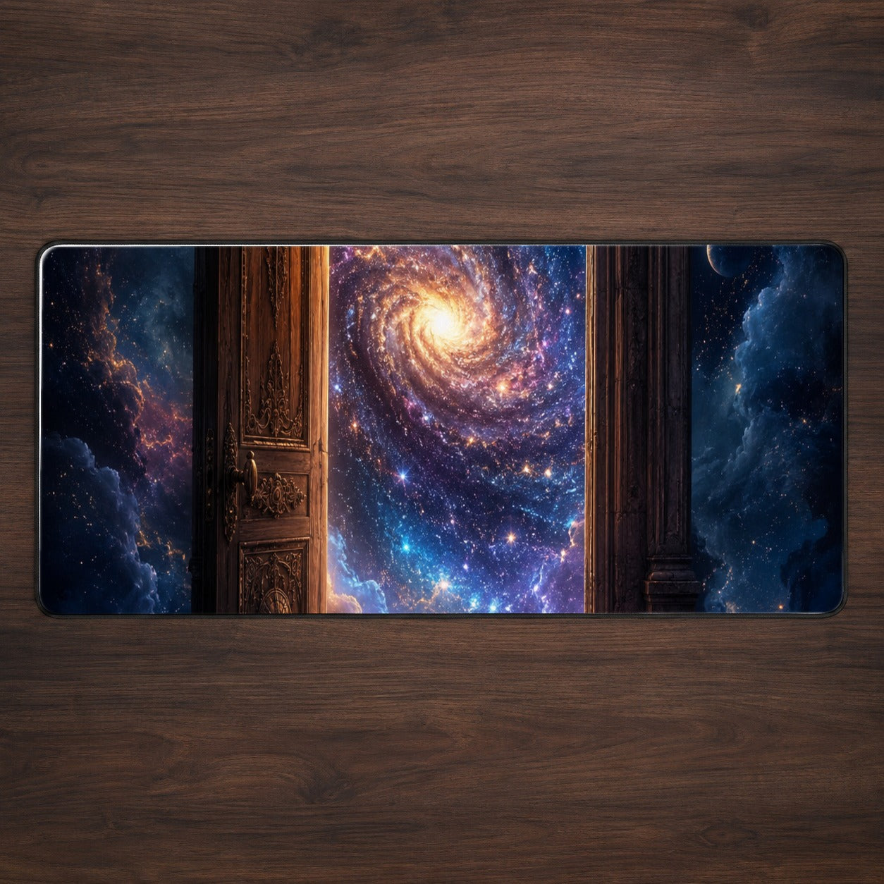 Cosmic Doorway Desk Mat 31.5x11.8 Inch, Galaxy Portal Art