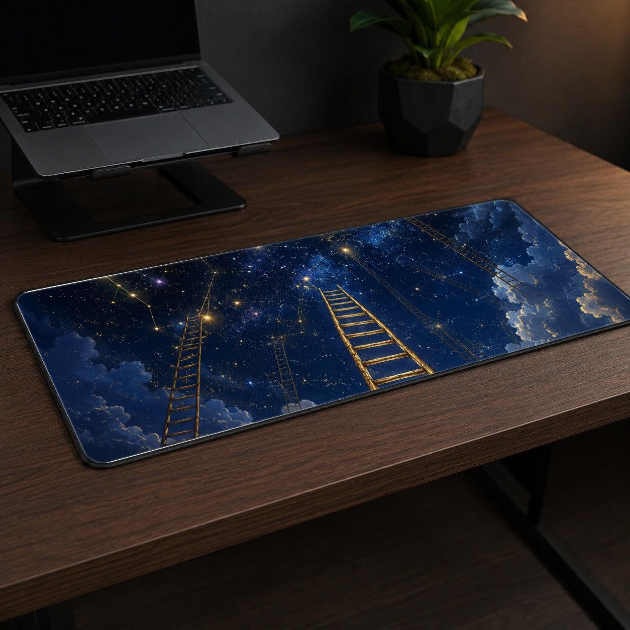 #pl[31.5x11.8 Inch (80x30cm)|Multicolor] Ladder to the Stars Desk Mat 31.5x11.8 Inch, Celestial Art