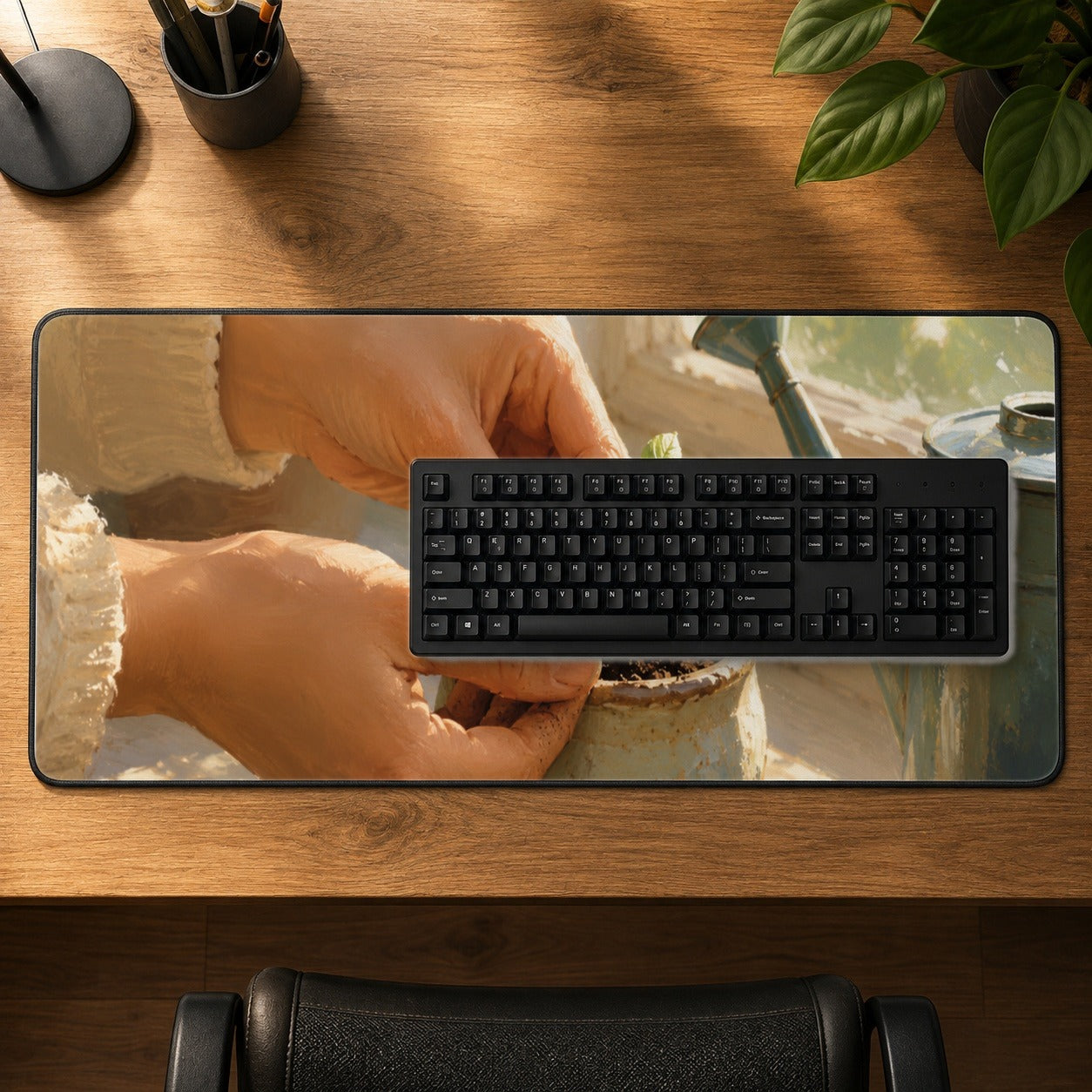 #pl[31.5x11.8 Inch (80x30cm)|Multicolor] Planting Seedling Desk Mat 31.5x11.8 Inch, Gardening Growth Art