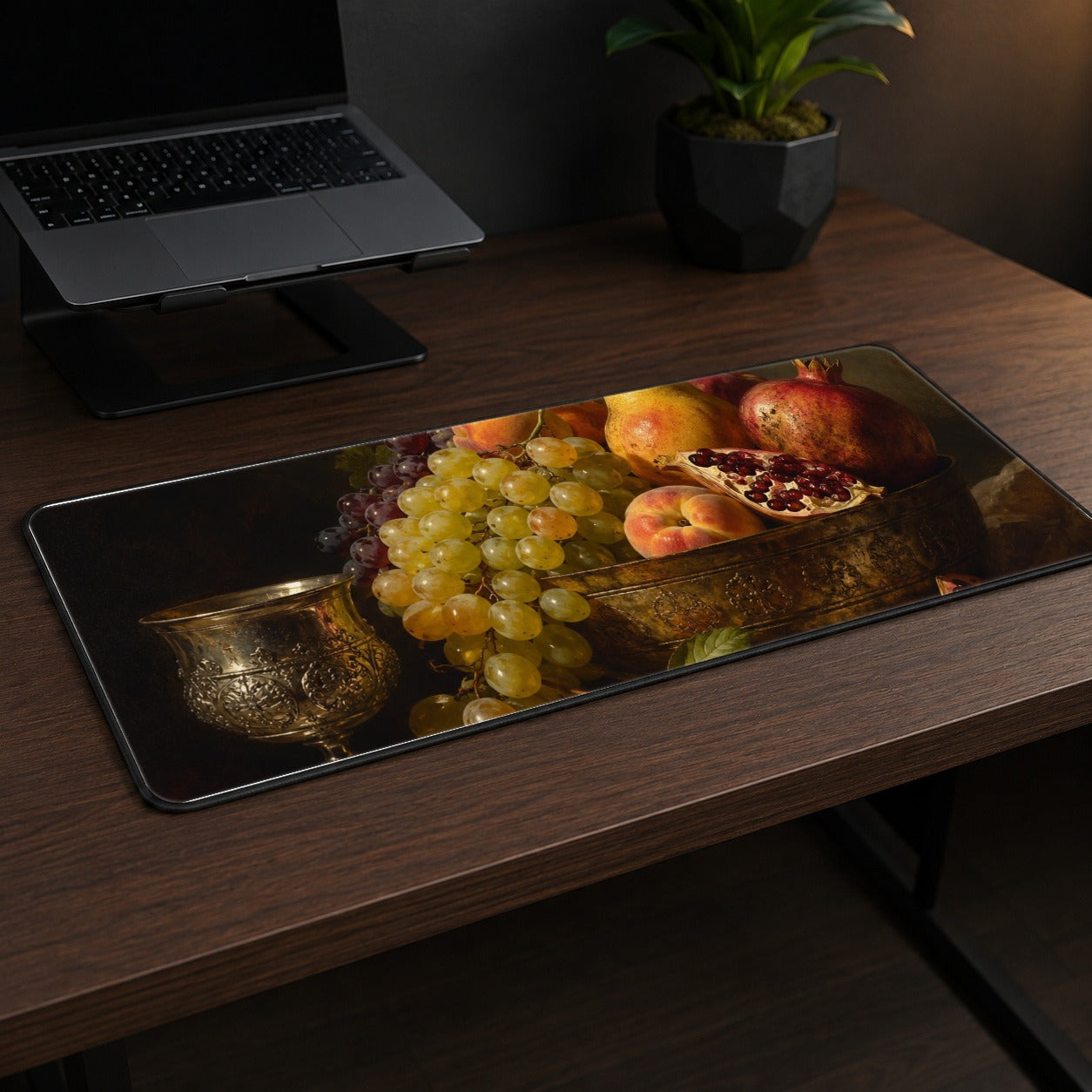 #pl[31.5x11.8 Inch (80x30cm)|Multicolor] Fruit Still Life Desk Mat 31.5x11.8 Inch, Vintage Harvest Artwork
