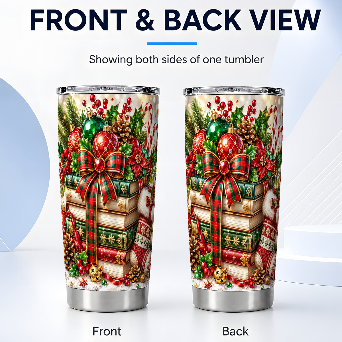 #pl[20oz|Steel] Book Stack 20oz Tumbler, Tartan Tumbler, Stainless Steel Travel Cup