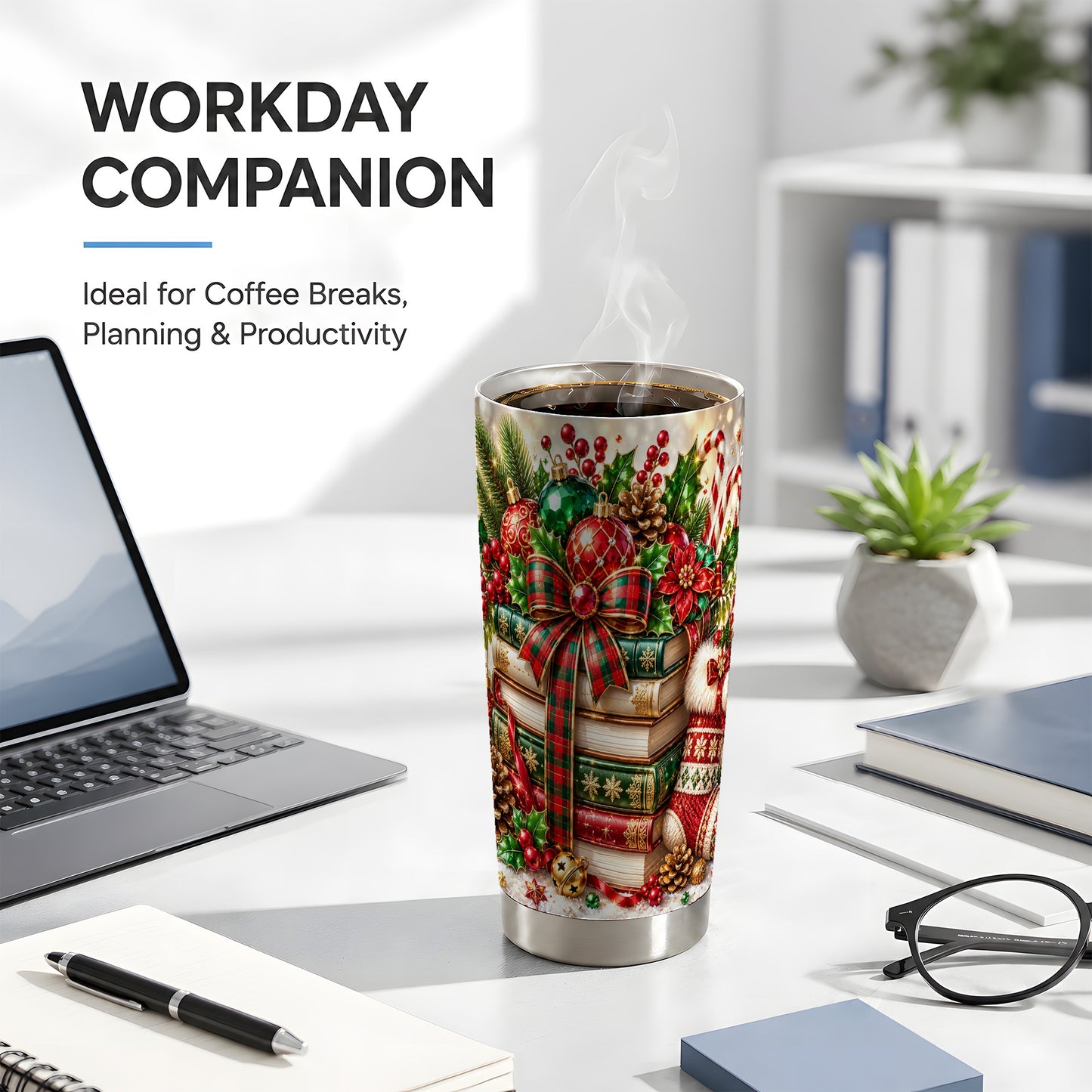 #pl[20oz|Steel] Book Stack 20oz Tumbler, Tartan Tumbler, Stainless Steel Travel Cup