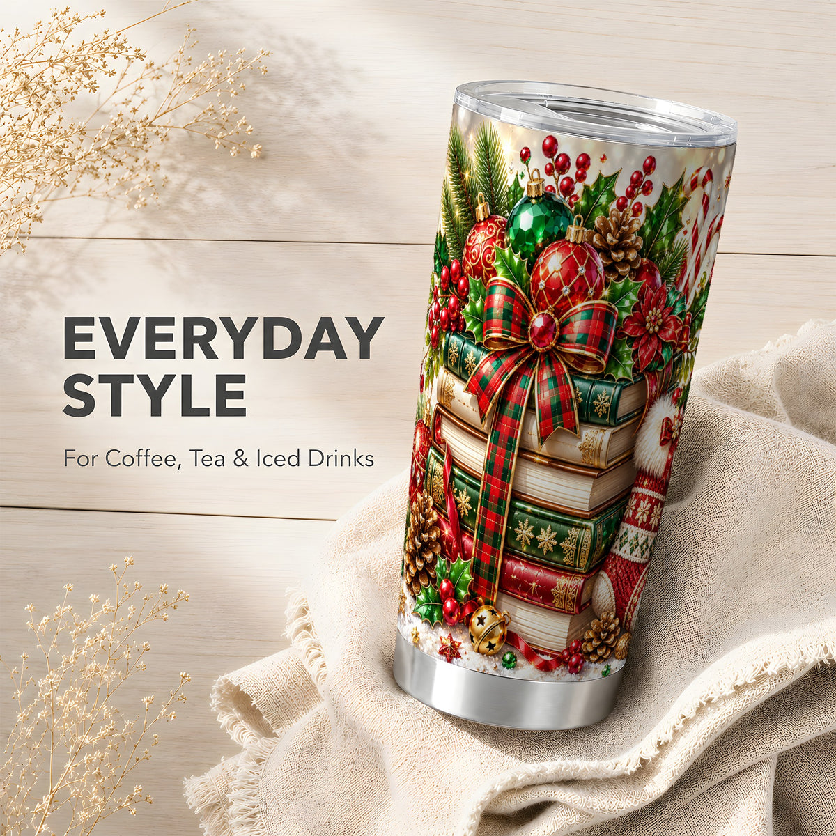 #pl[20oz|Steel] Book Stack 20oz Tumbler, Tartan Tumbler, Stainless Steel Travel Cup