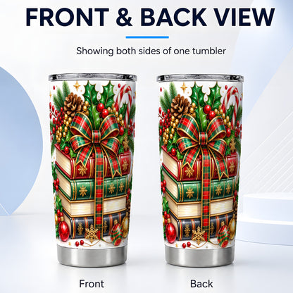 #pl[20oz|Steel] Classic Books 20oz Tumbler, Christmas Tumbler, Stainless Steel Travel Cup