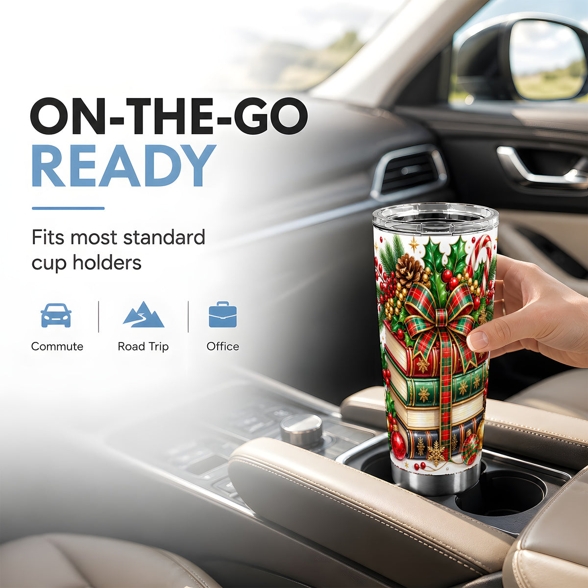 #pl[20oz|Steel] Classic Books 20oz Tumbler, Christmas Tumbler, Stainless Steel Travel Cup