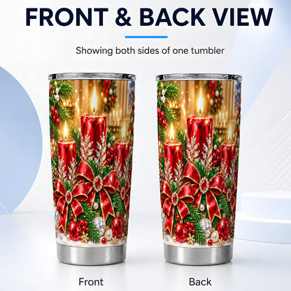 #pl[20oz|Steel] Christmas Candle Tumbler 20oz, Holiday Tumbler, Stainless Steel Travel Cup