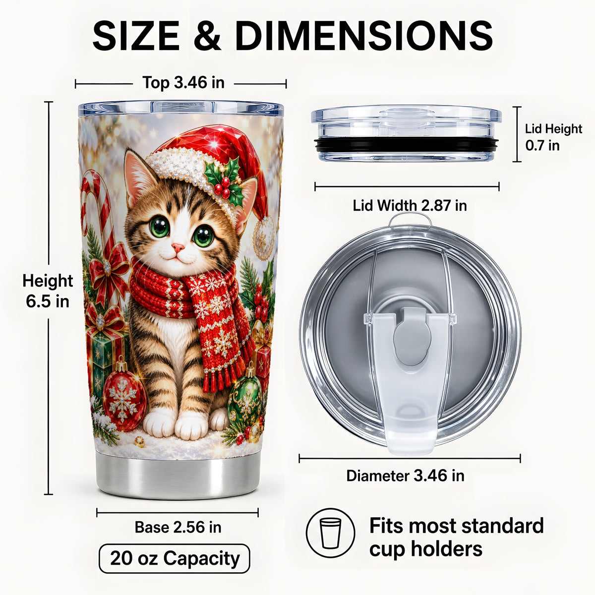 #pl[20oz|Steel] Sparkling Kitten Tumbler 20oz, Cat Tumbler, Stainless Steel Travel Cup