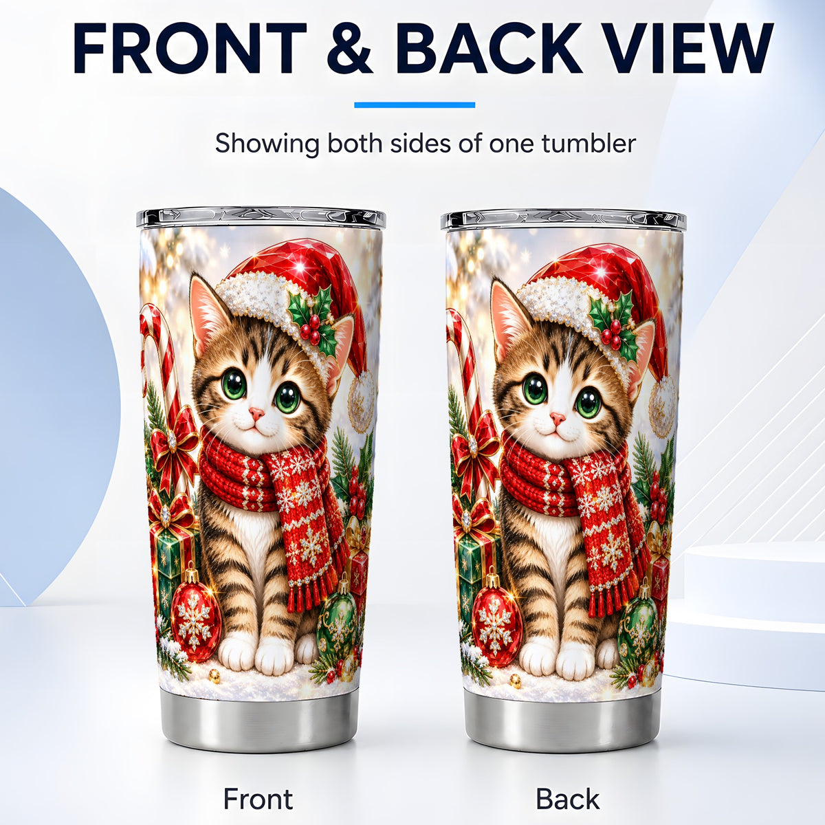 #pl[20oz|Steel] Sparkling Kitten Tumbler 20oz, Cat Tumbler, Stainless Steel Travel Cup