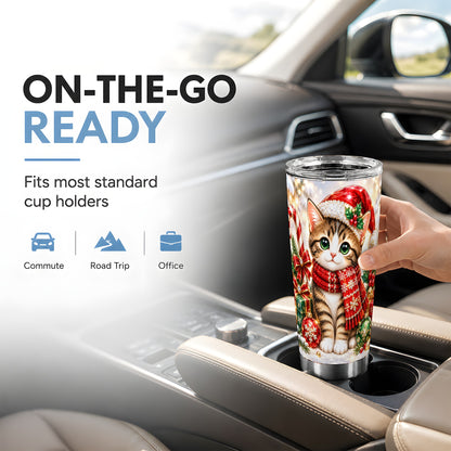#pl[20oz|Steel] Sparkling Kitten Tumbler 20oz, Cat Tumbler, Stainless Steel Travel Cup